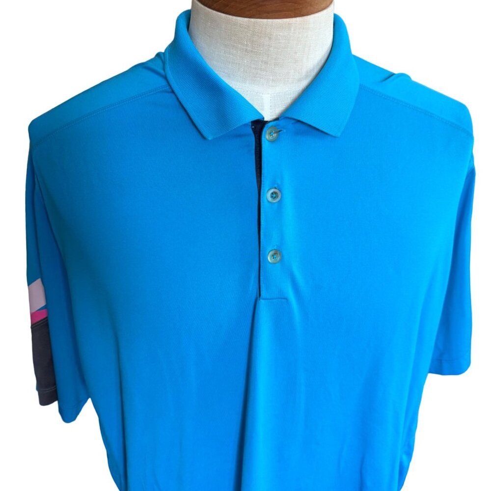 Nike Golf Tour Performance Dri Fit Polo Shirt Men XL Blue Colorblock S/S Logo S - Picture 10 of 14